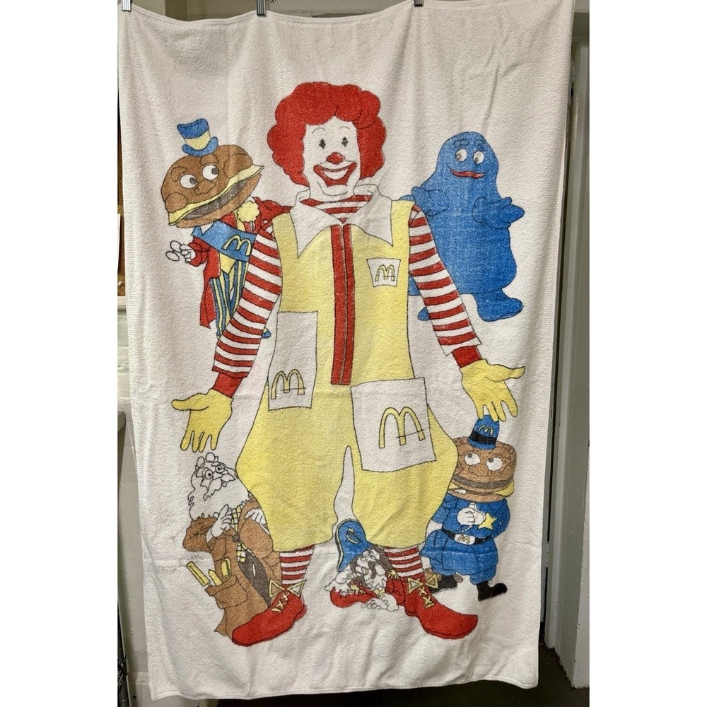 1976 Mcdonalds Child Towel, Vintage Sears Beach Towel No Tags Very Worn 53/33